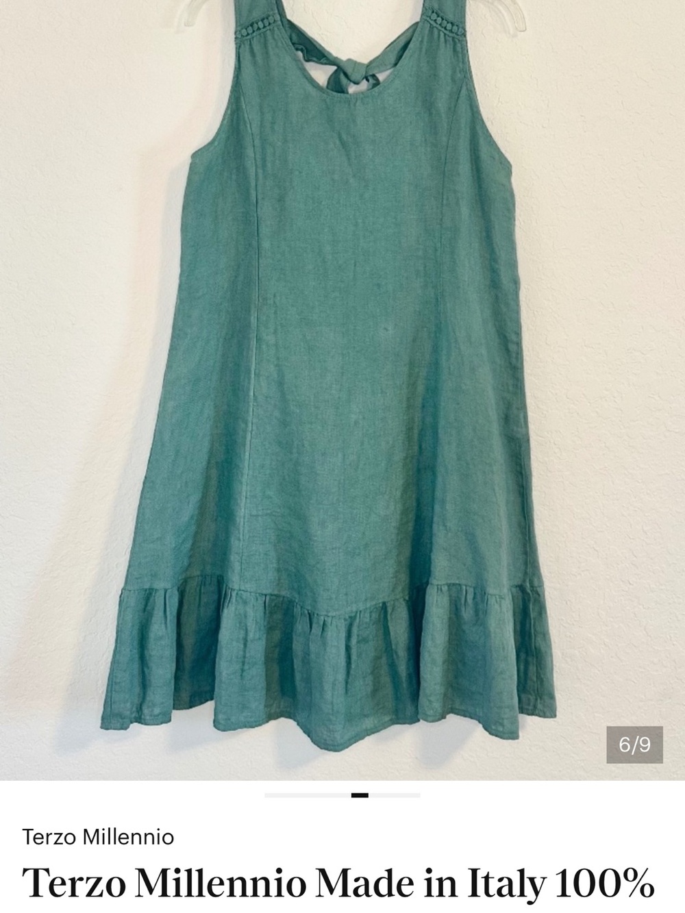 Terzo Millennio Teal A-Line Linen Skirt